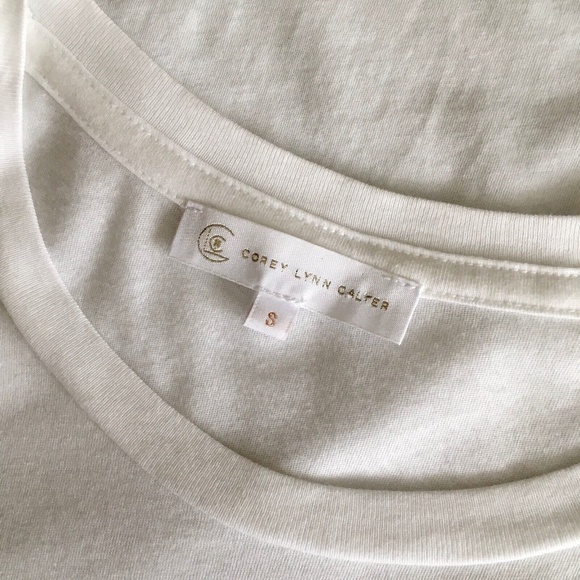 CLC COREY LYNN CALTER Yvette Embroidered Tiger Tee Screen-Print White Knit Small - Picture 9 of 12